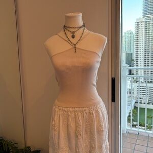 Zara Cream Ribbed Knit Top